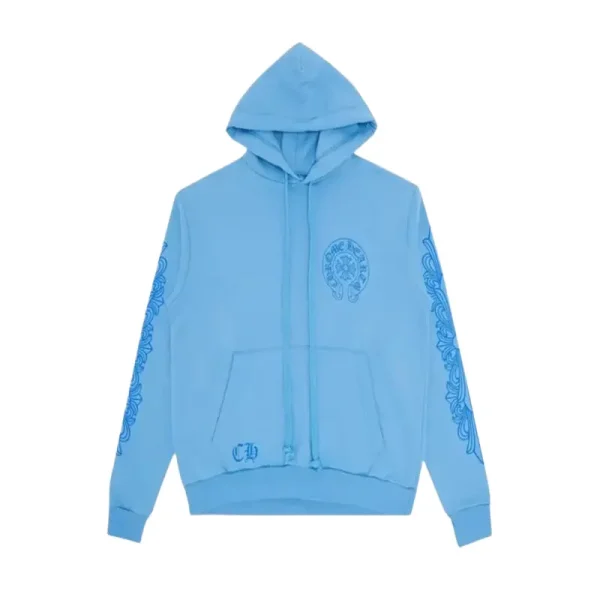 Blue Chrome Hearts Hoodie - front