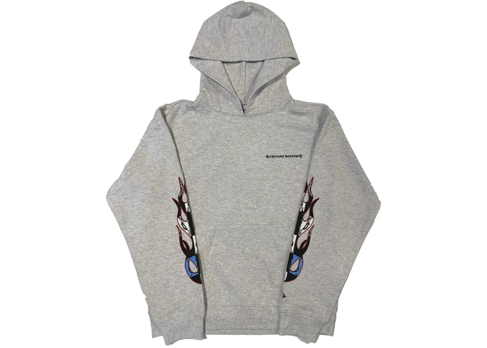 Grey Chrome Hearts Hoodie - front