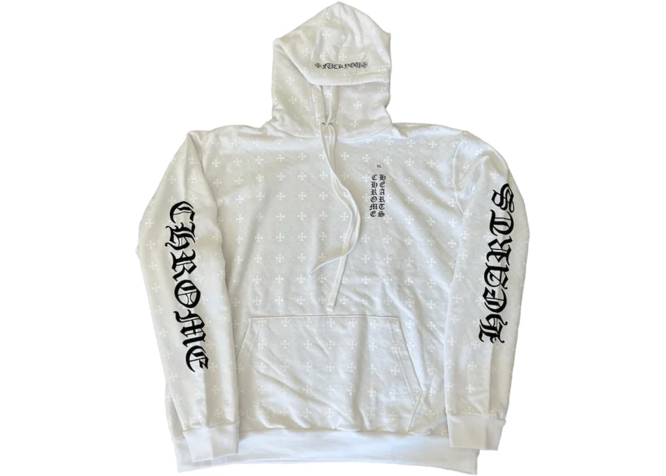 White Chrome Hearts Hoodie - front