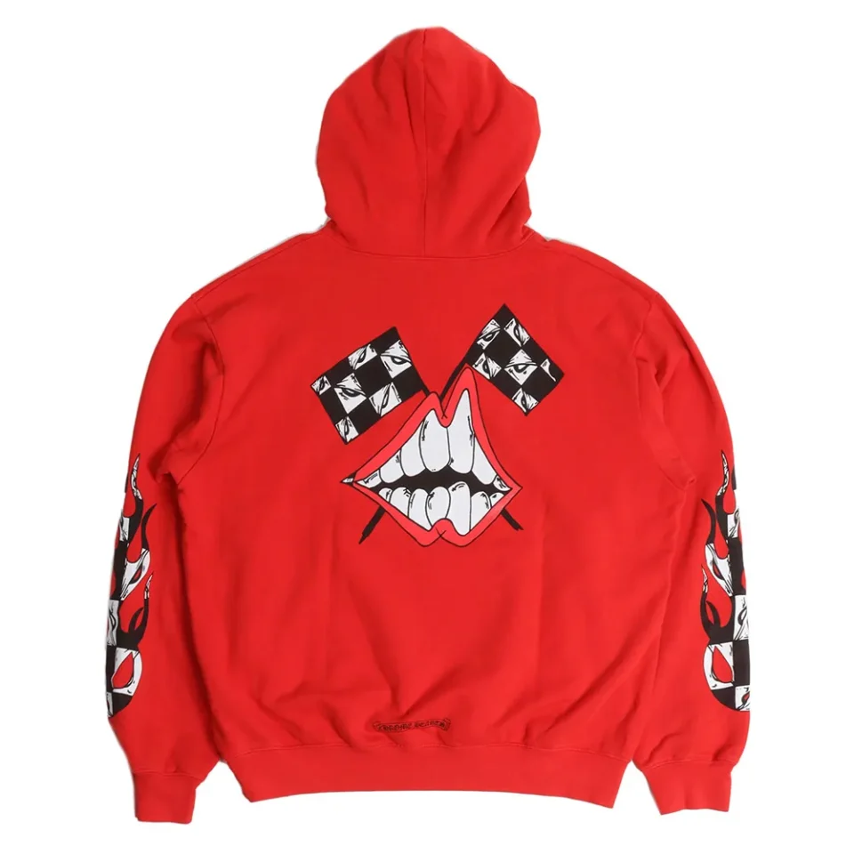 red chrome hearts hoodie - back