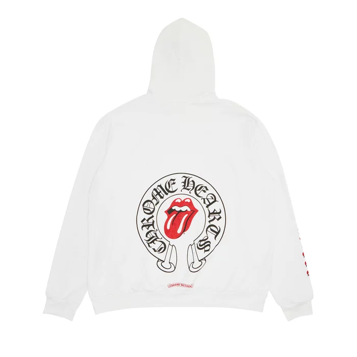 Chrome Hearts Rolling Stones Hoodie White - back