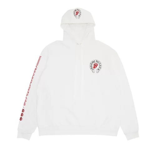 Chrome Hearts Rolling Stones Hoodie White - front
