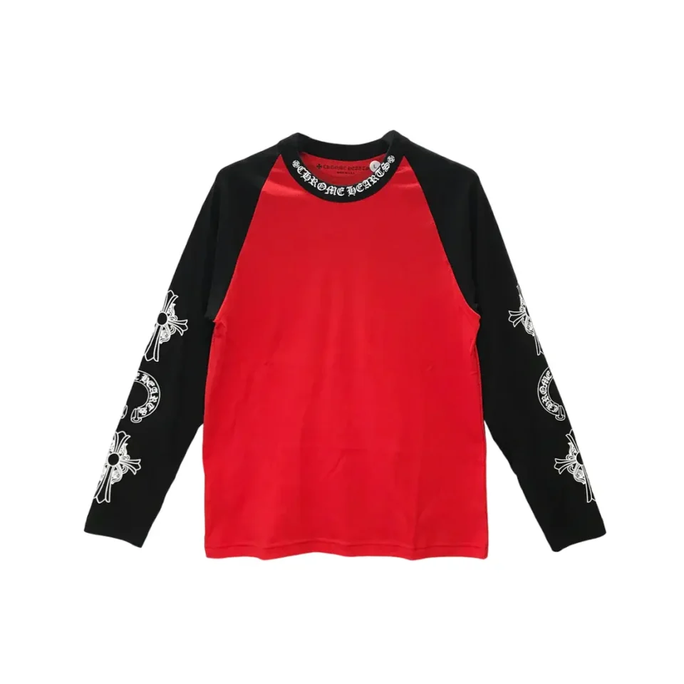 black and red chrome hearts shirt - front