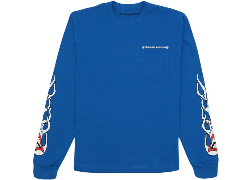 blue chrome hearts shirt - front (1)