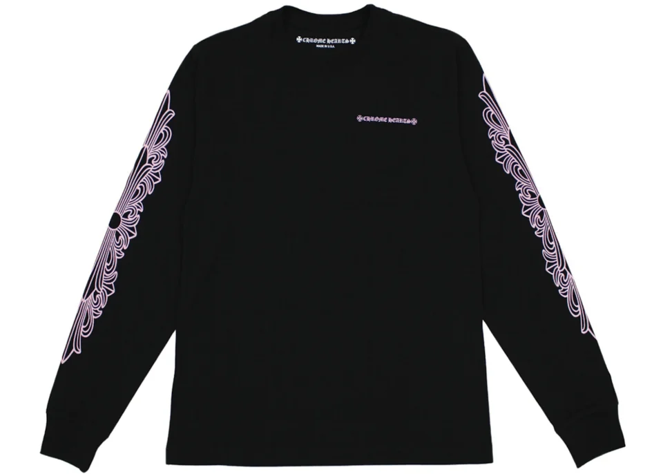 Black and Pink Chrome Hearts Shirt - front