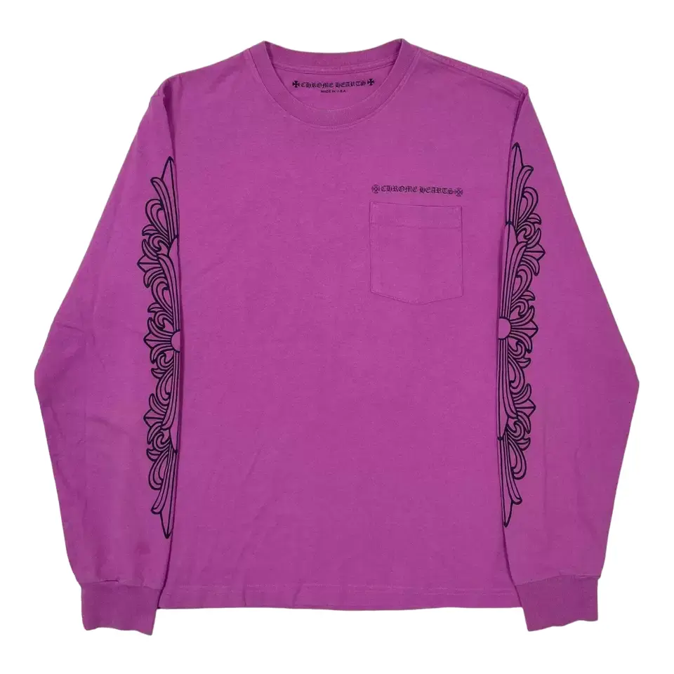 purple chrome hearts shirt - front