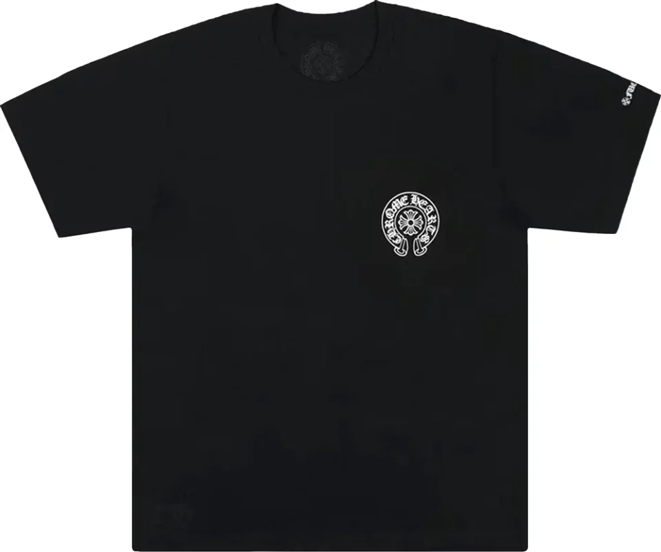 Black Chrome Hearts Horse Shoe Logo Pocket T-Shirt