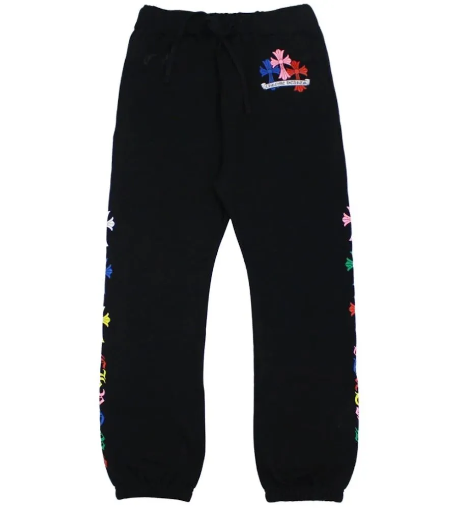 Chrome Hearts Multicolor Cross Cemetery Sweatpants Black