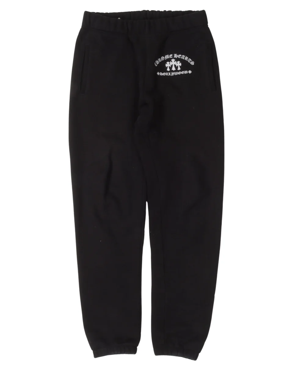 Chrome Hearts Embroidered Cemetery Cross Sweatpants Black