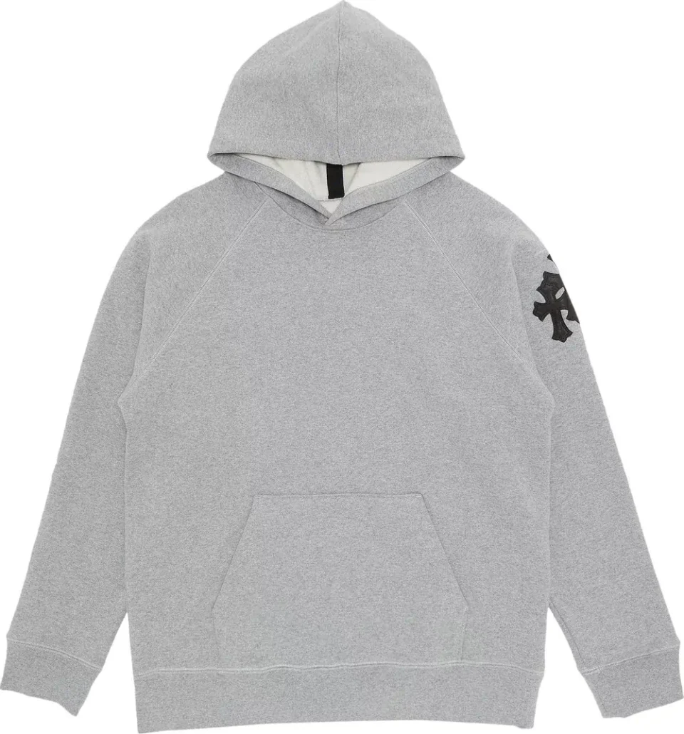 Chrome Hearts Paper Jam Cross Hoodie Heather Grey