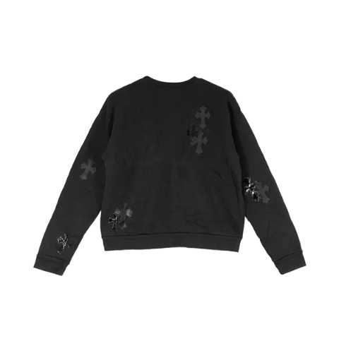 Chrome Hearts Black Patent Leather Cross Sweatshirt - back