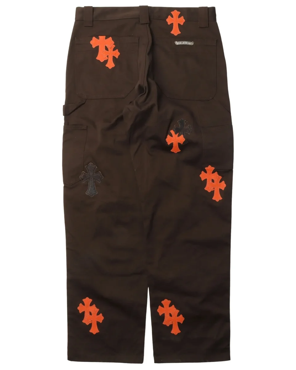 Chrome Hearts Carpenter Double Knee Cross Patch Brown Pant - back