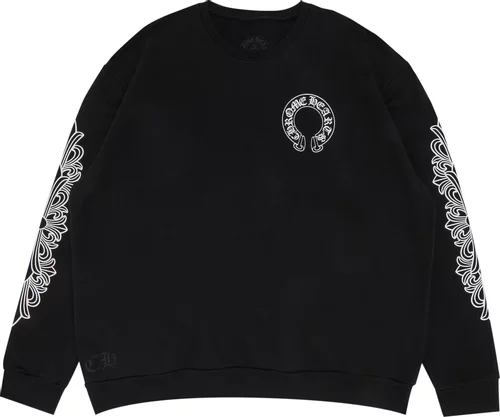 Chrome Hearts Horseshoe Logo Crewneck Black Sweatshirt - front