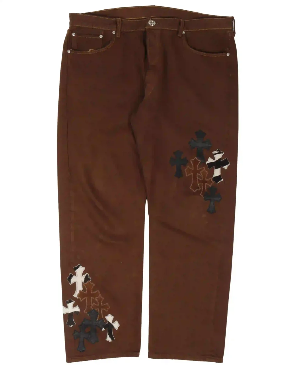 Chrome Hearts Levi's Multi Cross Brown Jeans - front