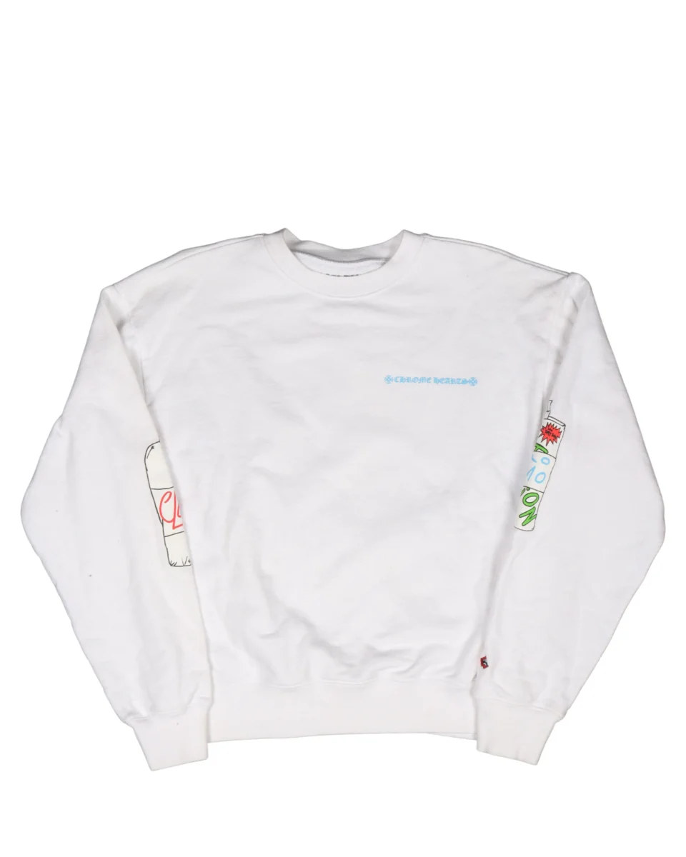 Chrome Hearts Matty Boy Retro Cycle White Sweatshirt - front